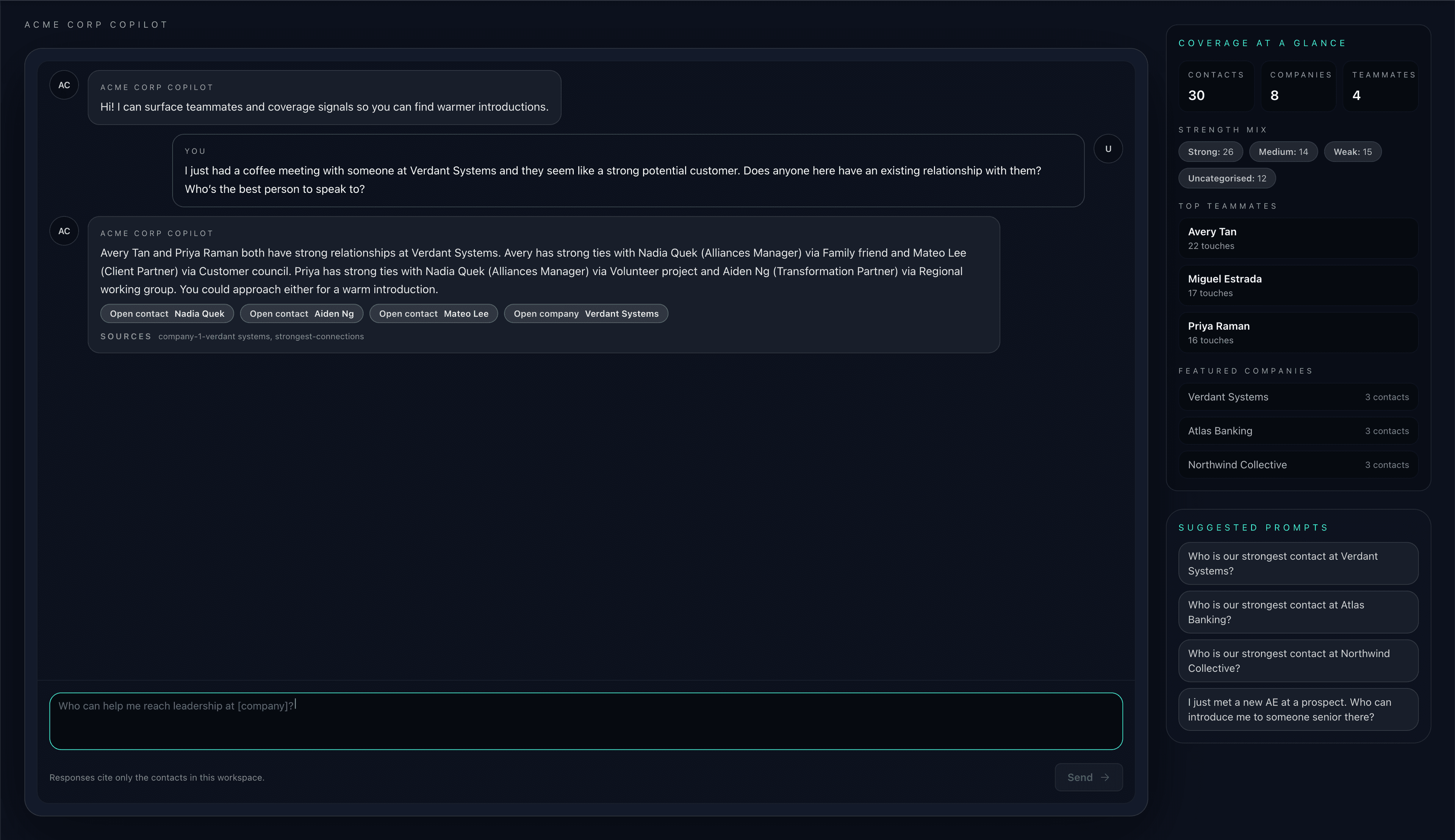 Relationship copilot view